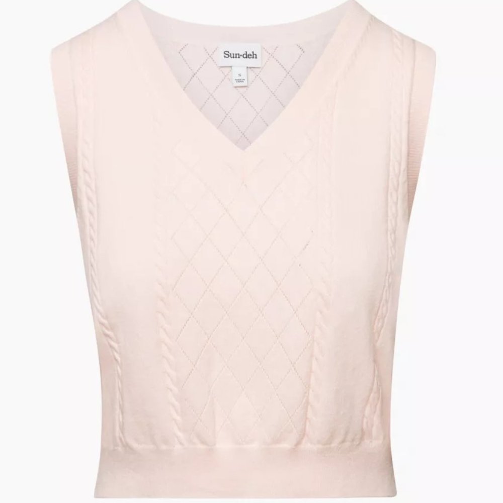 Sunday Best Quinn Sweater Vest, Strawberry Puff